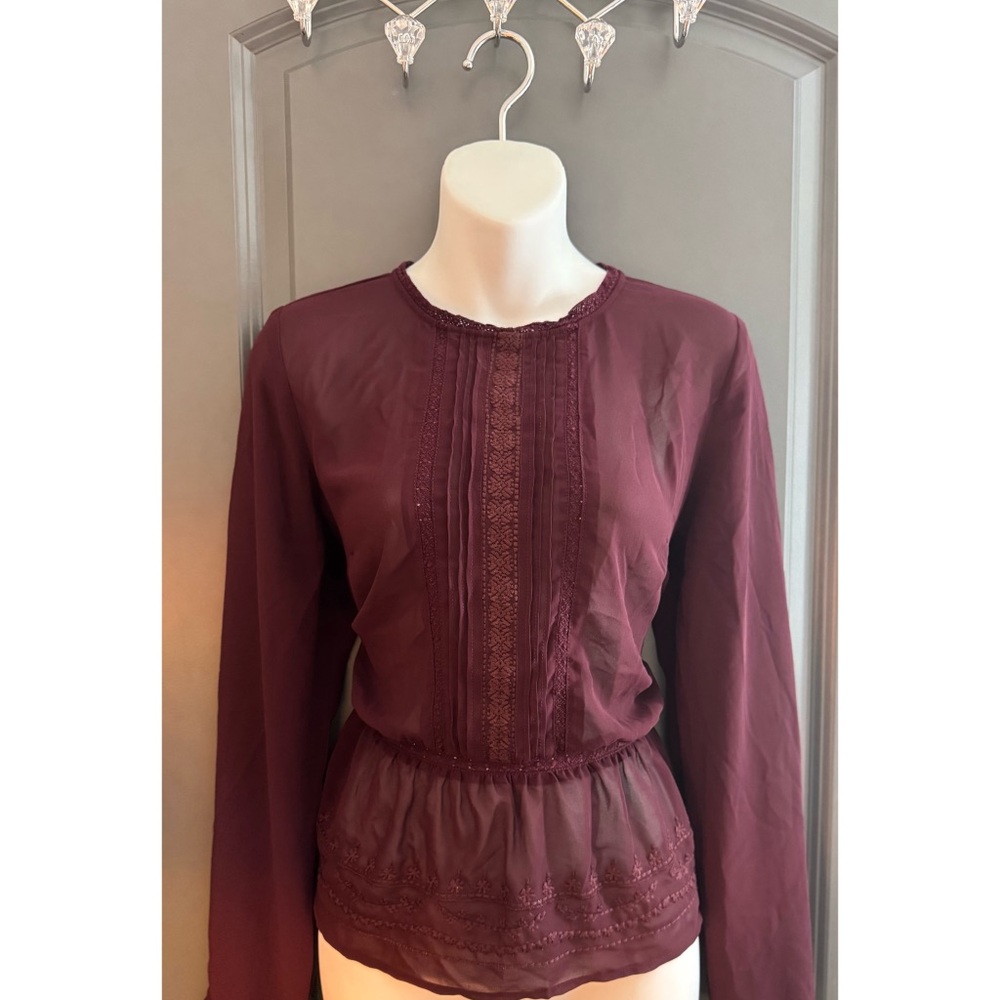 Forever 21 Contemporary Burgandy Lace Blouse